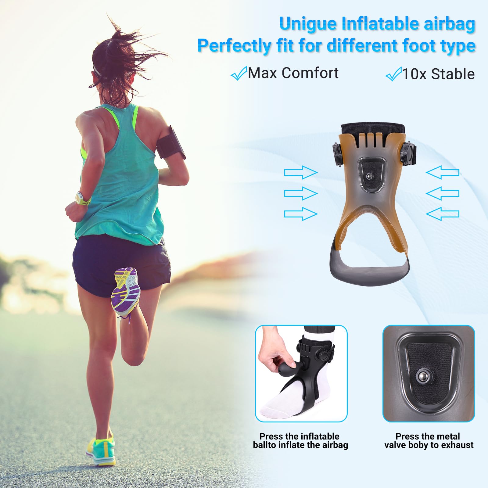 Malloraned AFO Foot Drop Brace,Medical Ankle Orthosis(Right Foot, Medium)