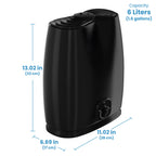 Everlasting Comfort 6L Humidifier Quiet 50HR No Filter Cool Mist Black
