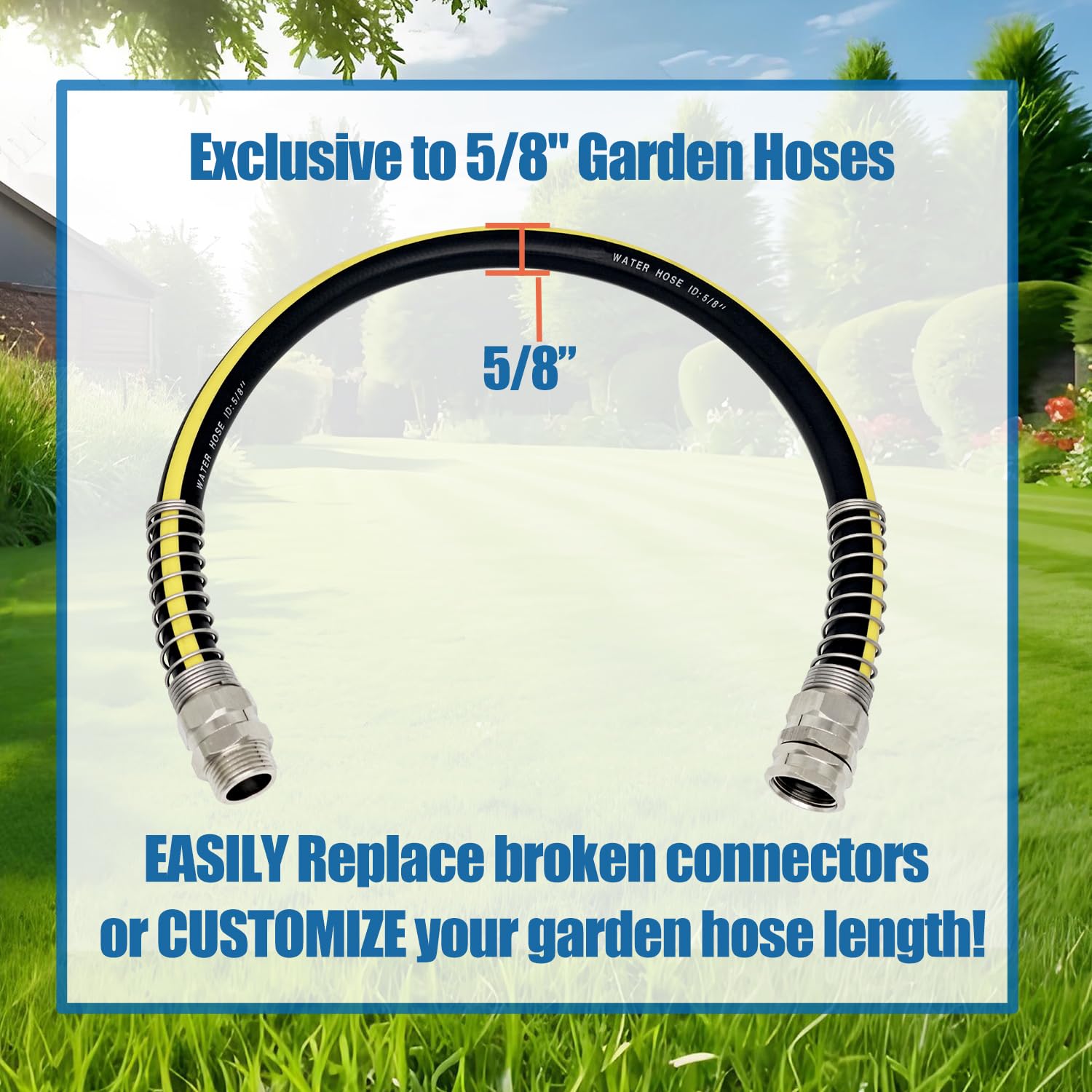 G-Sunny Brass Garden Hose Repair Kit 5/8 Inch Heavy Duty Connector Coupler Set