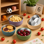 Mity rain 4-Pack Baby Bowls with Suction,Stainless Steel Toddler Bowl with