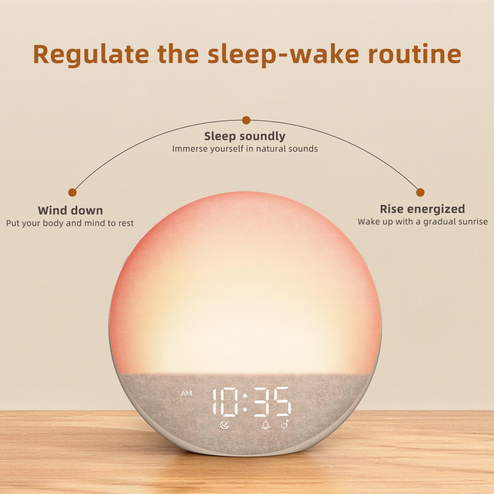 Sunrise Alarm Clock White Noise Machine: Natural Wake Up Light - Dimmable Clock