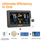 Newentor Wireless Weather Station Thermometer Clock Barometer Black