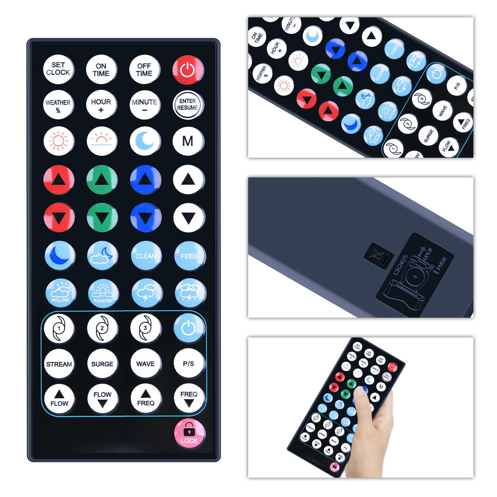 OPEN BOX Aquarium Lighting Control Replacement Remote Control Compatible with