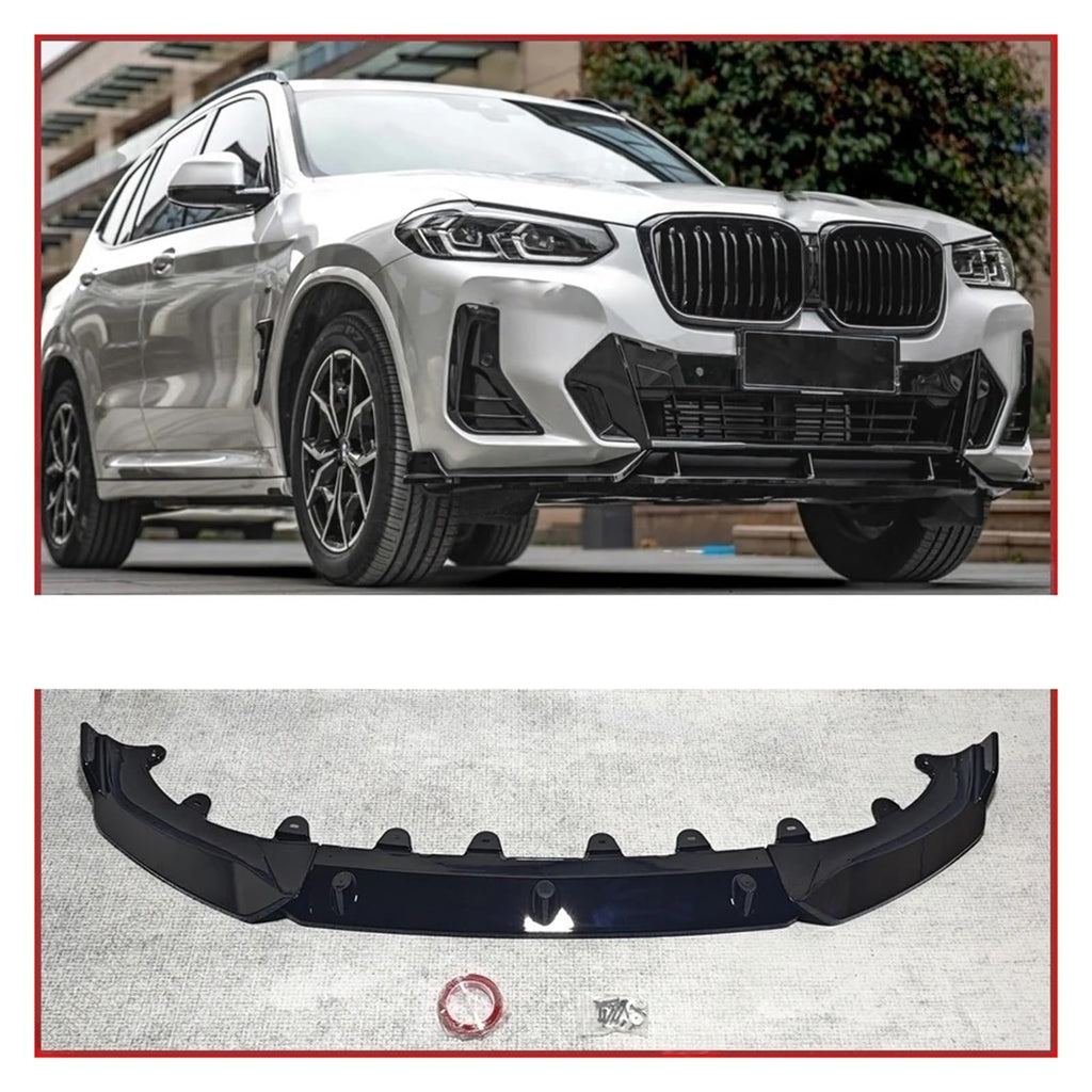 Carbon Fiber Front Bumper Lip Spoiler for BMW X3 G01 X4 G02 iX3 G08 2022-2024