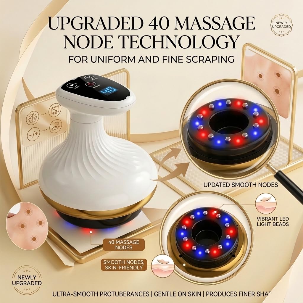 Morlit Smart Cupping Massager, 9 Suction & Heat, Cordless