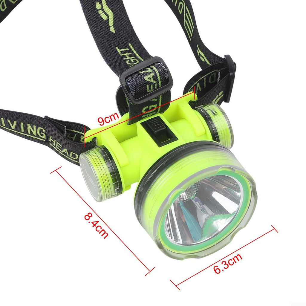 Diving Headlamp with 350M Range, IPX8 Waterproof Underwater Light, 180°