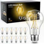 TJOY 12 Pack A19 Vintage LED Edison Bulbs, Dimmable, 60W Equivalent, High