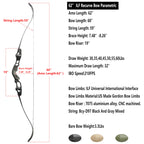 62" ILF Recurve Bow Takedown 30-60lbs Gordon Limbs CNC Right Hand Adult Black