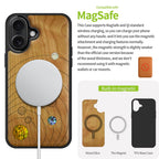 Carveit Magnetic Wooden Case for iPhone 17 Case, Wood Artisan Engraved &