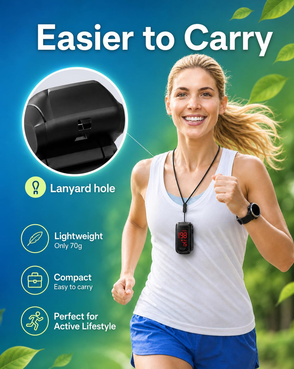 HOLFENRY Pulse Oximeter Fingertip - Large Display Oxygen Monitor Fingertip with