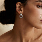 SHERLOVE Trendy Silver Knot Earrings for Women Chunky Statement Drop Dangle