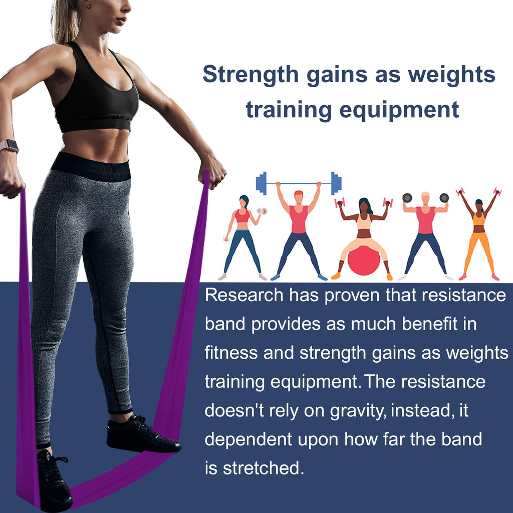 AZURELIFE Resistance Bands Non-Latex Long Elastic Physical Therapy Rehab Yoga