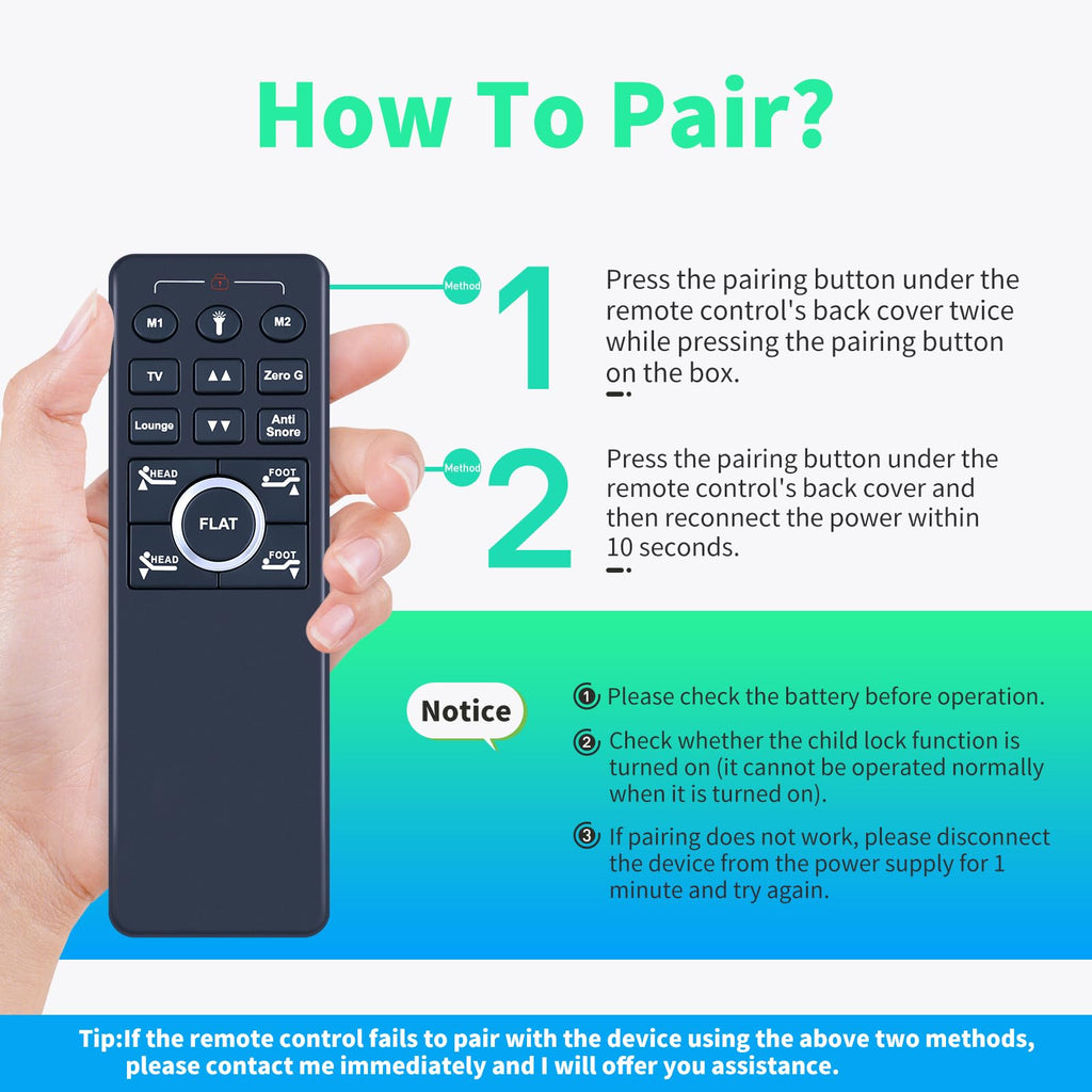 Snrigw Replacement Remote Control for MLILY/EGOHOME/Richmat/Slumba/Broward