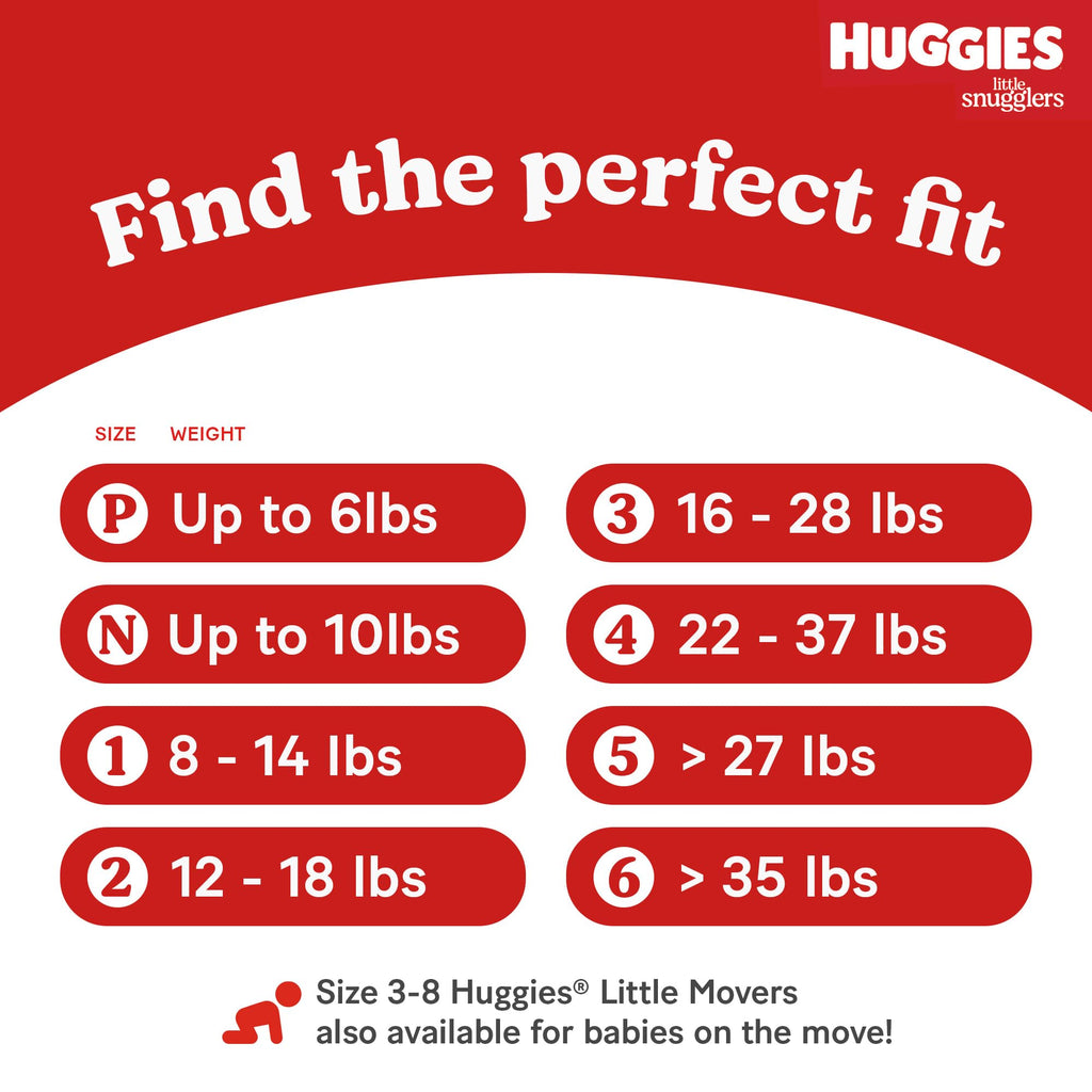 Huggies Size 1 Diapers, Little Snugglers Diapers, Size 1 (8-14 lbs), 198 Count
