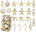 LANGXUN 20pcs Christmas Ornaments Set 2025 Tree Hanging Decor Candy Gingerbread