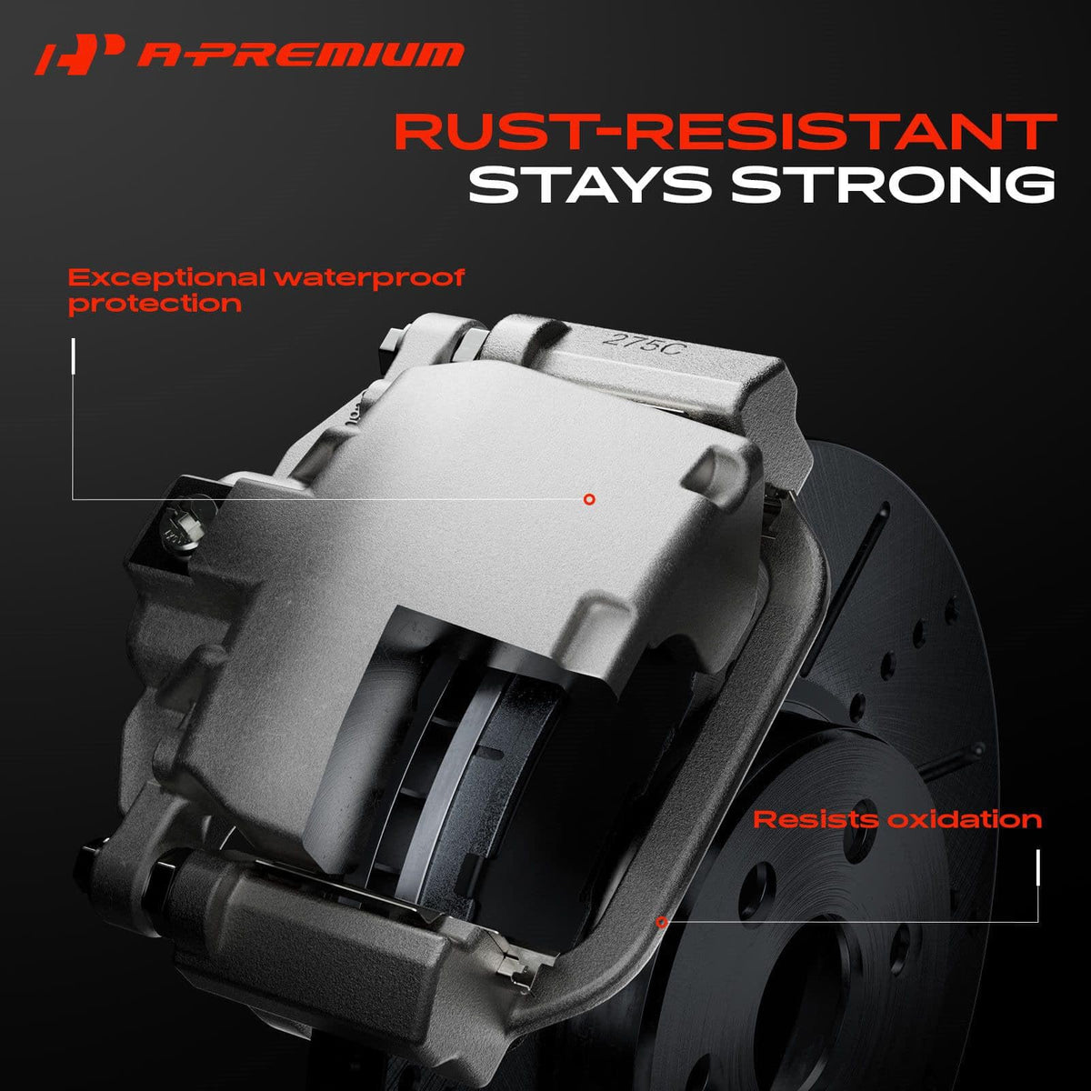 A-Premium Rear Left and Right Side Disc Brake Caliper with Bracket
