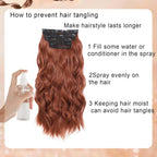 Clip in Hair Extensions 4 PCS 20 Inch Auburn Long Wavy Hair Extensions, Natural