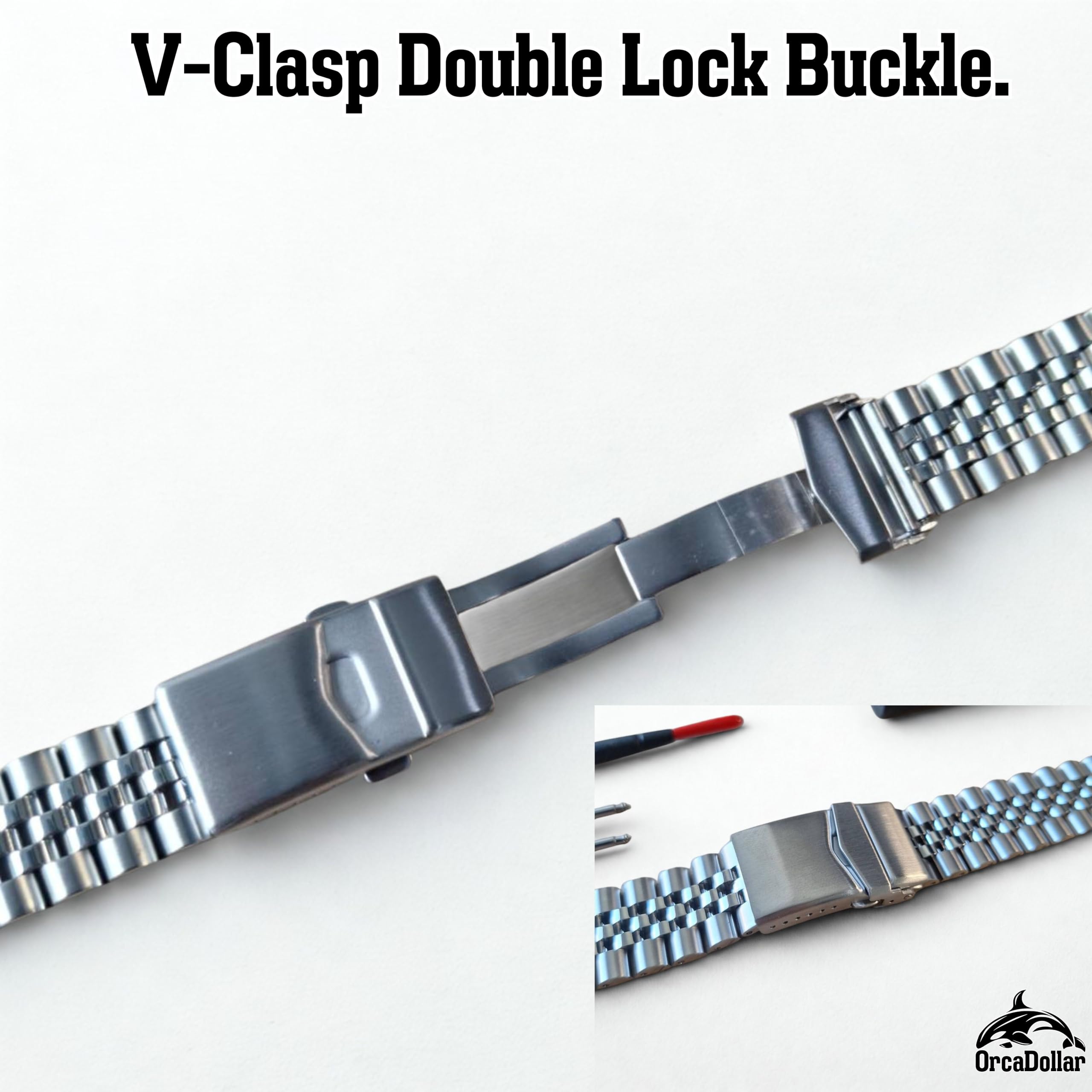 CSJU002 Solid jubilee Stainless Steel Watch Band for Casio Duro MDV106 / MDV107