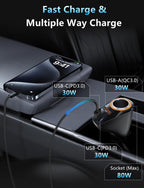 4 in 1 USB C Car Charger, 170W Multi USB Cigarette Lighter Adapter, Socket