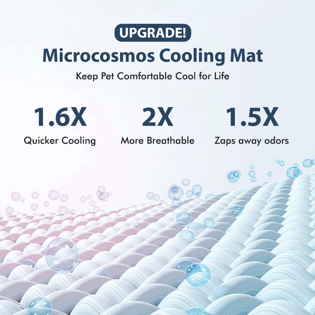 MICROCOSMOS Summer Cooling Mat & Sleeping Pad- Water Absorption Top, Materials Safe, Easy Carry, EZ Clean. Keep Cooling for Pets, Kids and Adults.(Blue, 19" x 15")