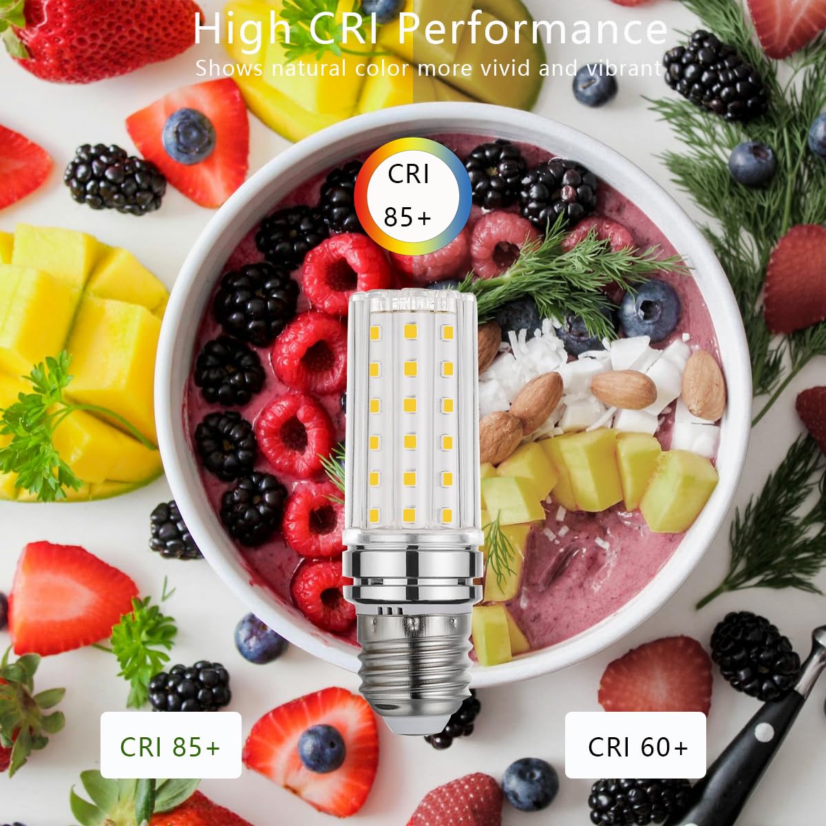 BOGAO E26 LED Bulb 12W 6000K White 80-100W Equivalent Bright Light