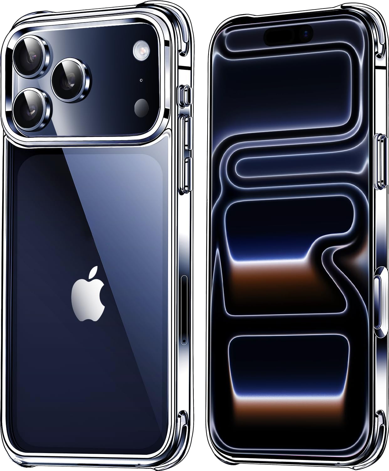Mkeke Clear iPhone 17 Pro Case Shockproof Military Grade Drop Protection 6.3