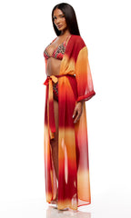 XL Forplay Women's Termoli Mesh Pool Kimono Ombre Swim Cover Up