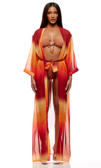 XL Forplay Women's Termoli Mesh Pool Kimono Ombre Swim Cover Up