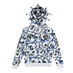 X- Large White OATSBAS Retro Lazy Style Hoodie for Men Women Fun Multi Angle