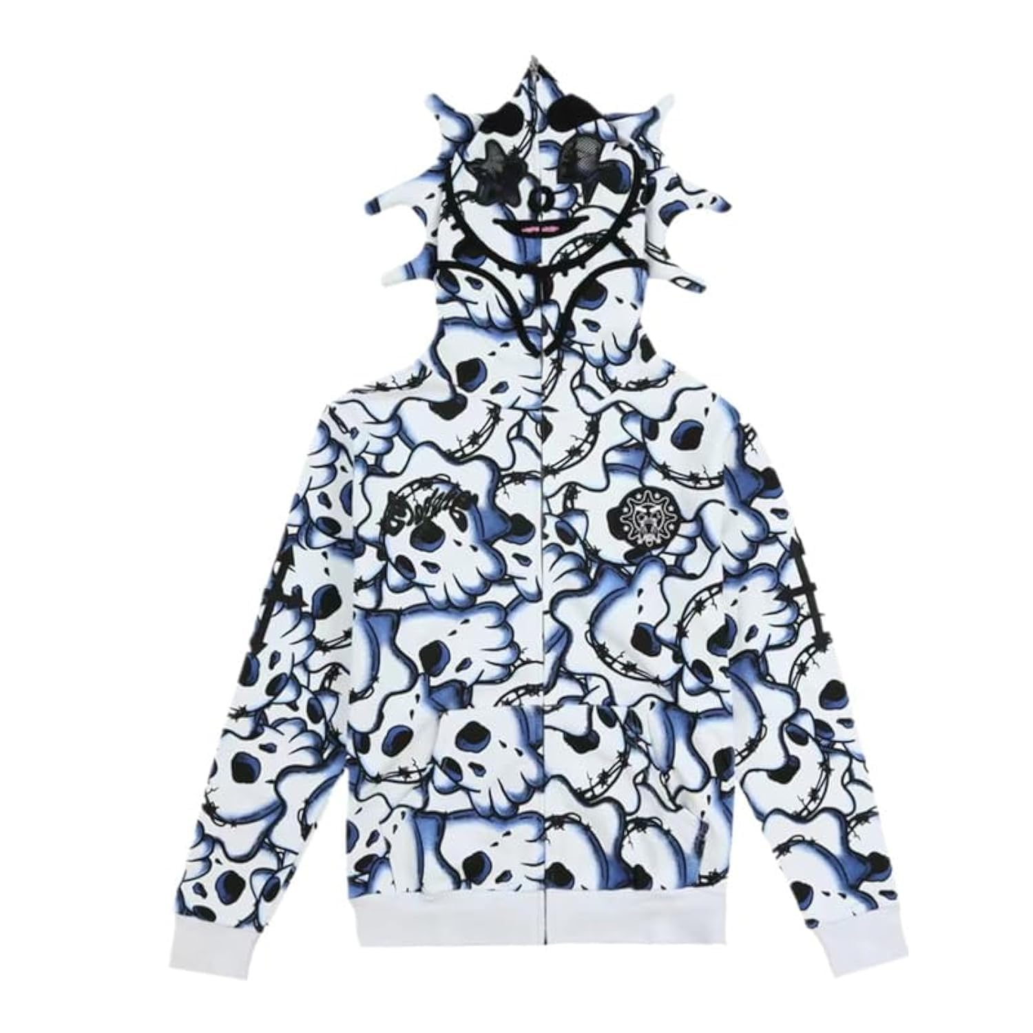 X- Large White OATSBAS Retro Lazy Style Hoodie for Men Women Fun Multi Angle
