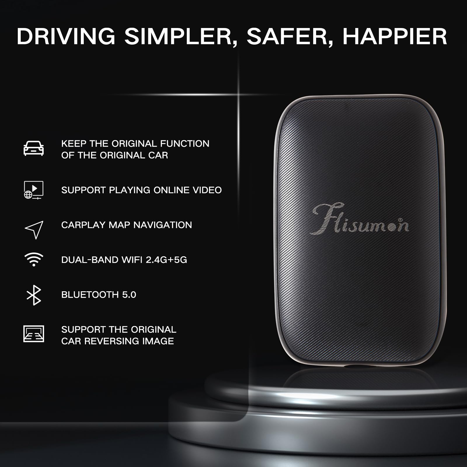 Wireless Carplay Adapter, 4 in 1 Wireless Android Auto Adapter Compatible with
