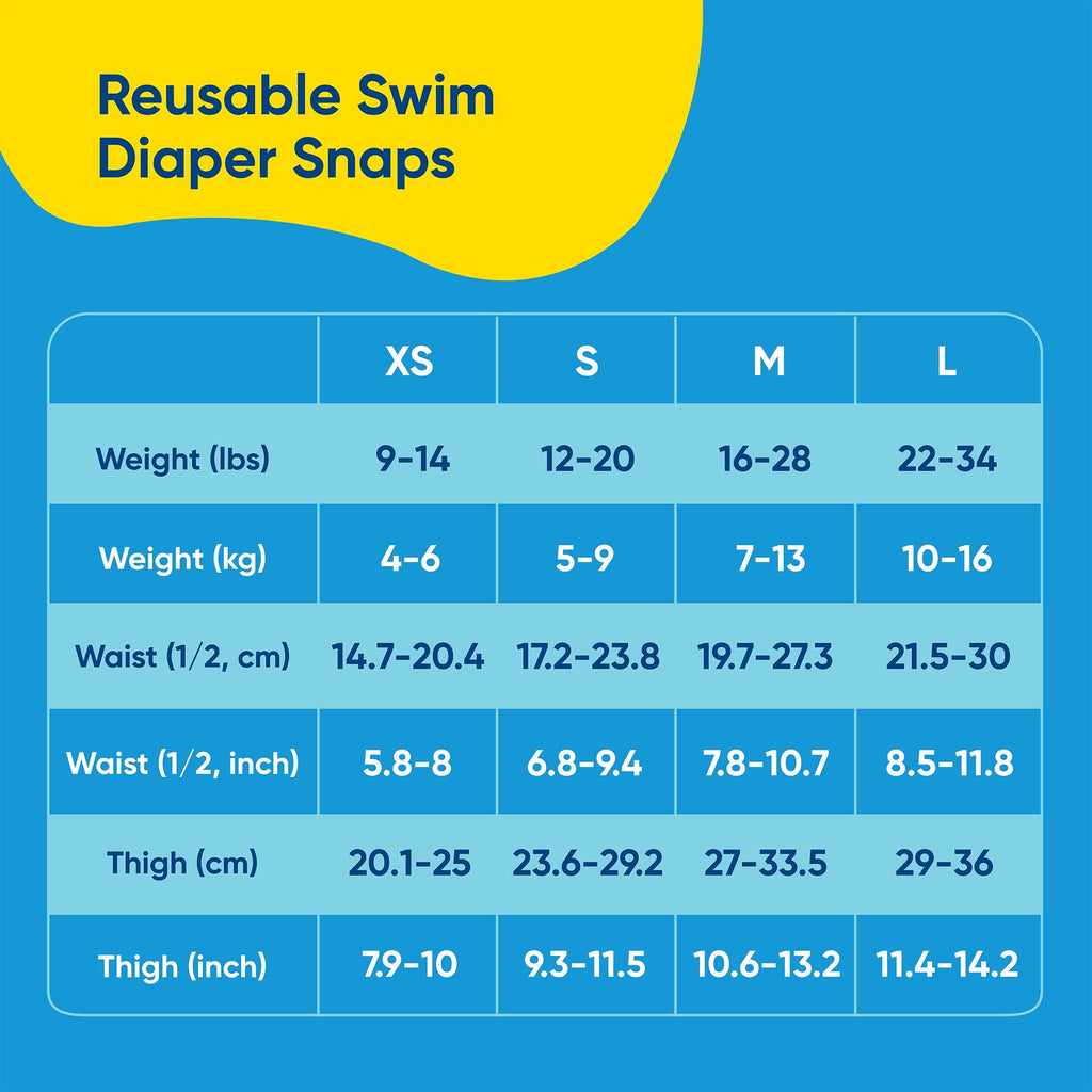 Charlie Banana Reusable Swim Diaper, XS Washable, with Easy On and Off Snaps for