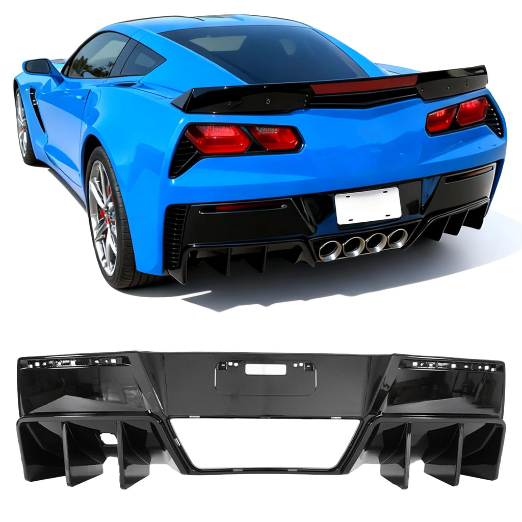 skkyoro Rear Bumper Diffuser Compatible with Chevy Corvette C7 2014-2019 All