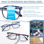 STASTEND Progressive Multifocal Anti Blue Light Reading Glasses for Women and