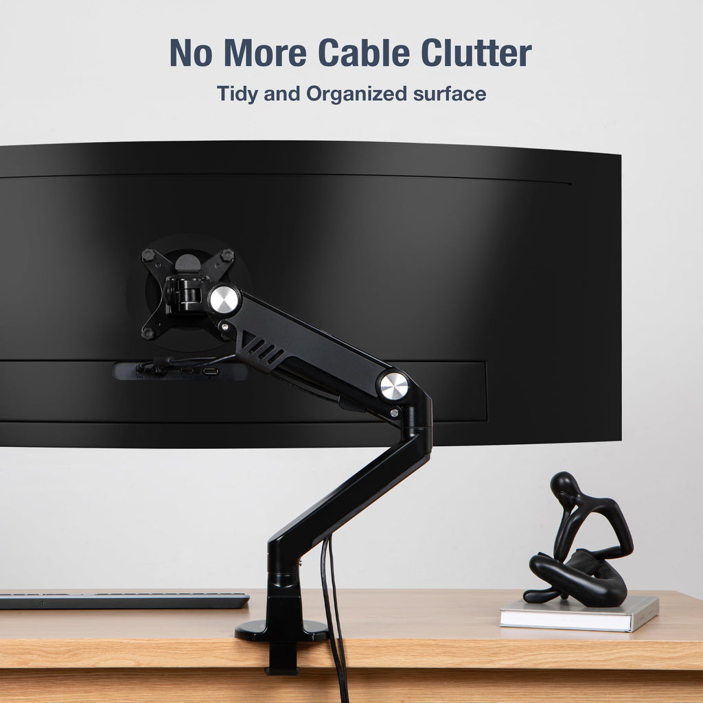 AVLT Single Monitor Arm Desk Mount 13–38 inch  Full Motion VESA Ultrawide Black
