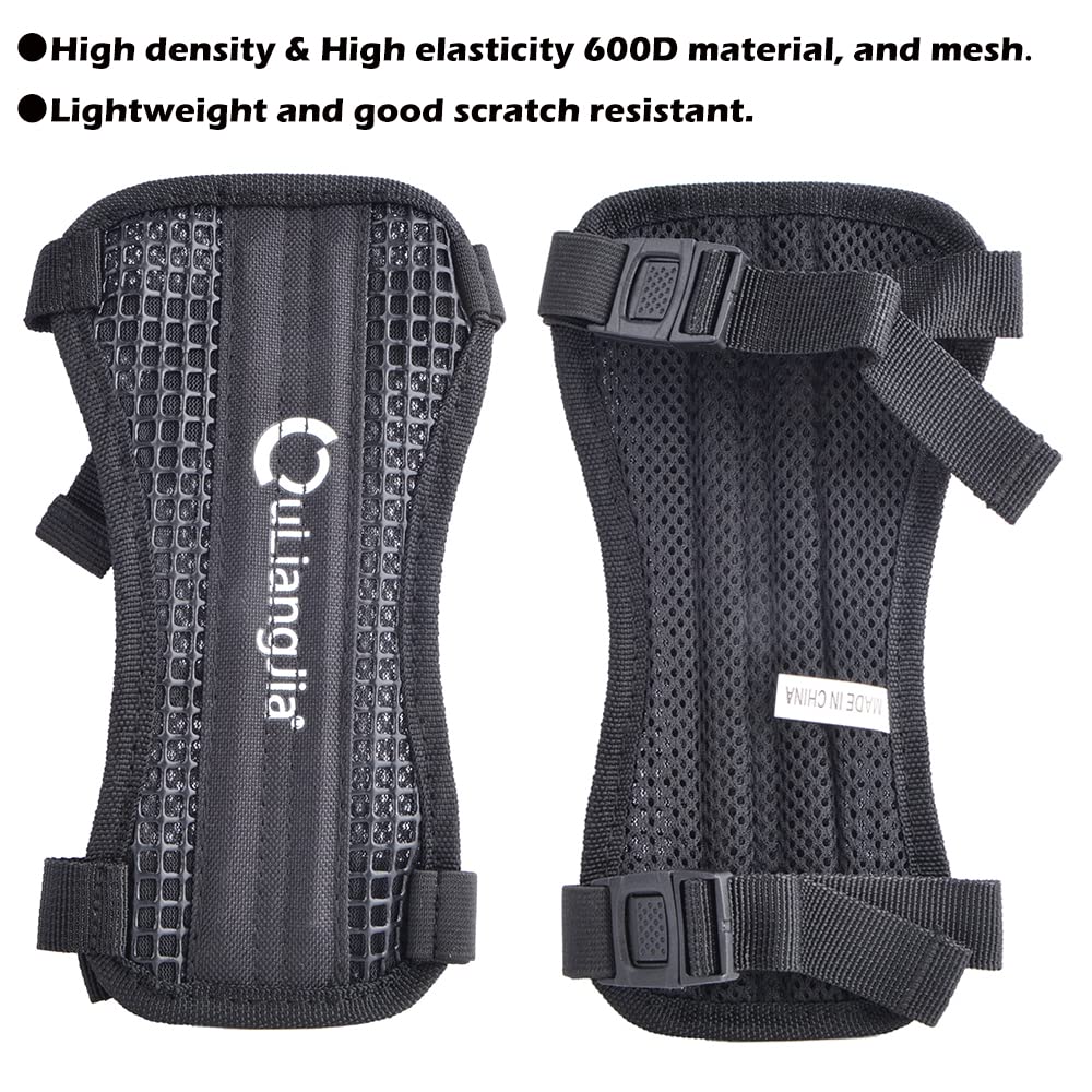 ZSHJGJR Archery Arm Guard Adjustable Bow Protective 2-Strap Buckles for Adults