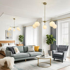 Flyrose Modern Gold and White Chandelier Light Fixture Vintage Brass Globe