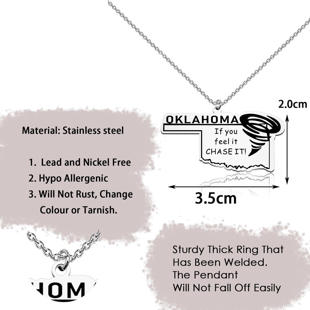 MAOFAED Funny Storm Chaser Gift Oklahoma Necklace If You Feel It Chase It Movie