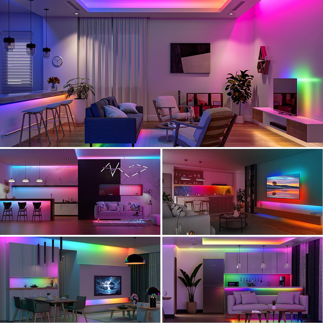 SEZO WS2812B LED Strip Light 3.3FT/1M 144LEDs/m Individually Addressable