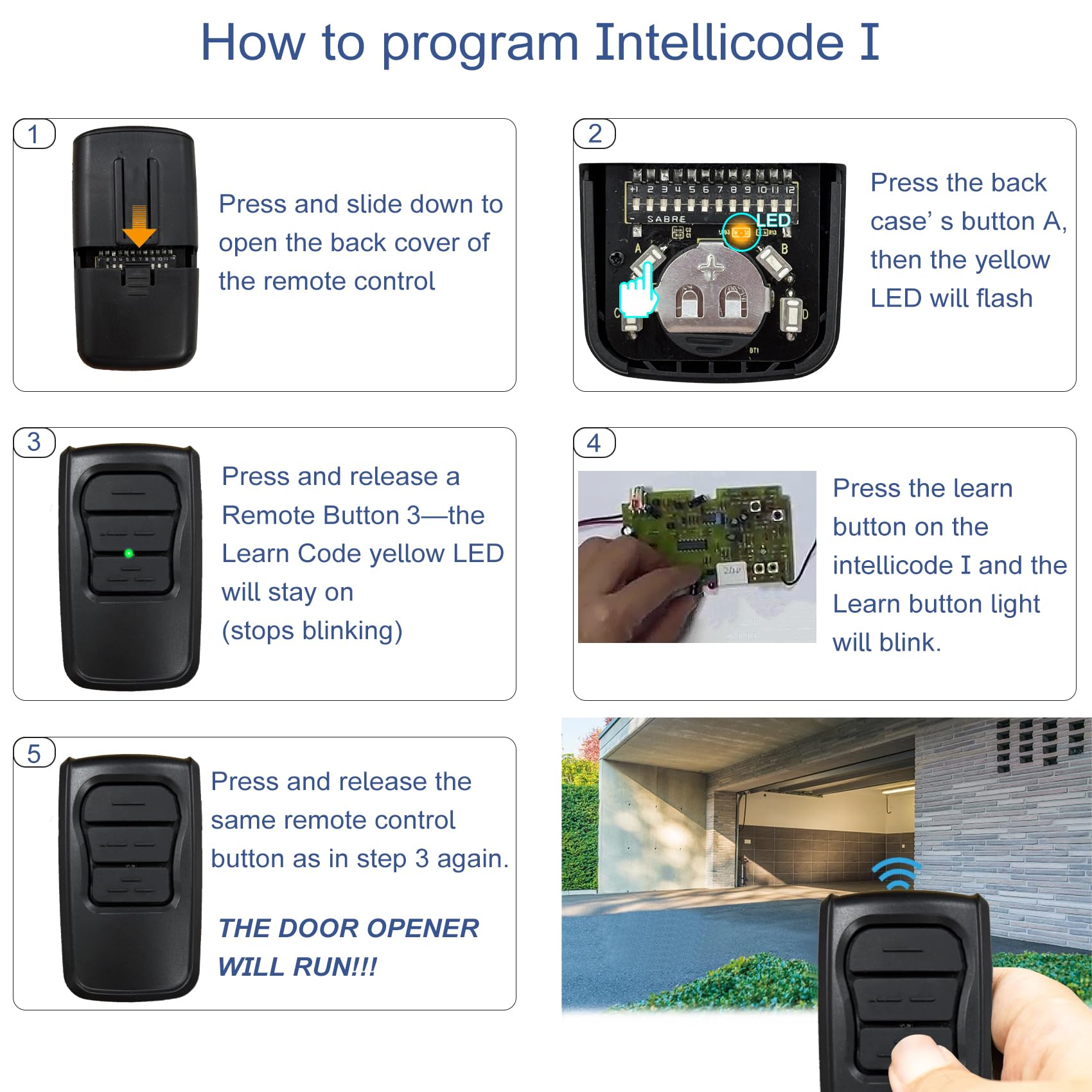 GM3T-R 3-Button Garage Door Openers Remote, Replacement for Genie Remote, Works