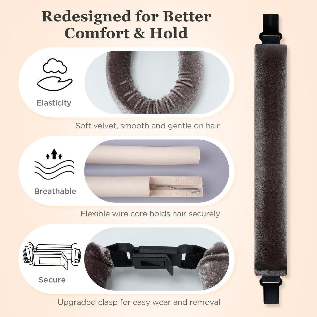 Heatless Hair Curler Set – 4PCS Velvet Overnight Blowout Rods for Heatless