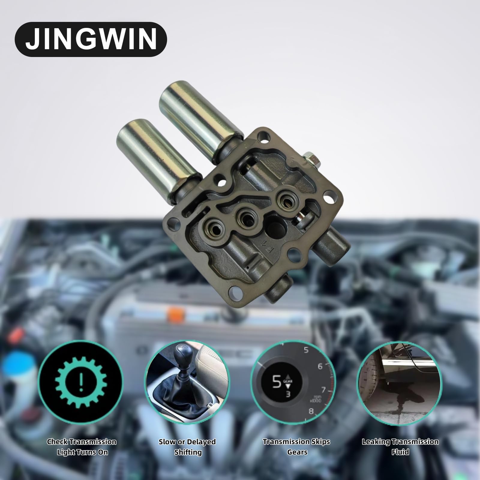 Jingwin 28250-P6H-024 Transmission Dual Linear Shift Solenoid with Gasket Compatible with Hond a Acura Accord Odyssey Pilot Prelude 1998-2007