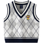 Baby Boys Toddler V-Neck Uniform Knit Plaid Thicken Students Sweater Vest Tank