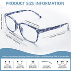 STASTEND Progressive Multifocal Anti Blue Light Reading Glasses for Women and