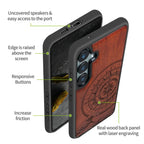 Carveit Wood Case for Galaxy S23 FE - Natural Wood & Black Soft TPU - Shockproof