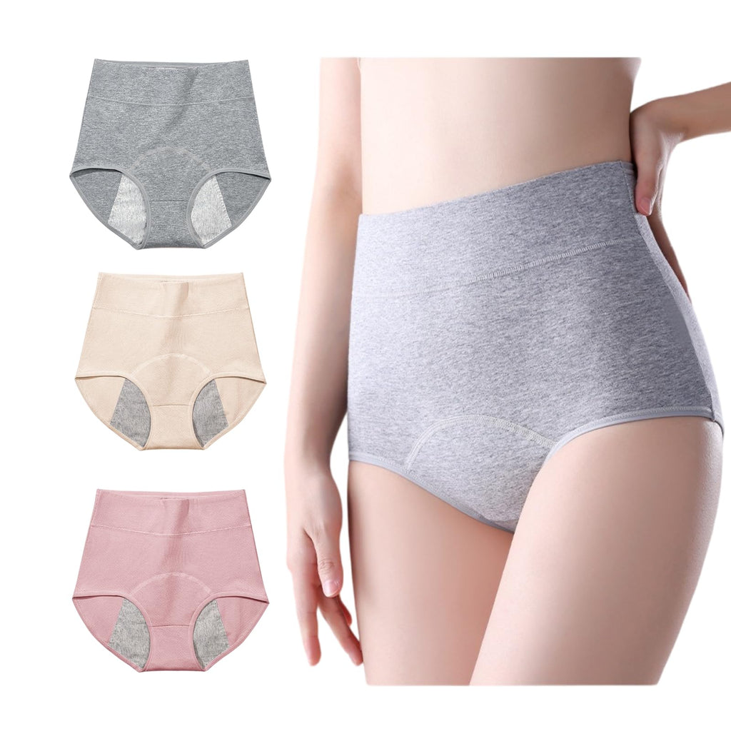 3 Pack Women's Incontinence Underwear Washable, Double Elastic High Waist Adult