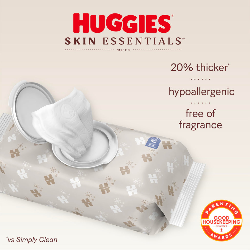 10 packs 560 Ct Huggies Skin Essentials Baby Wipes, Hypoallergenic, 99% Water