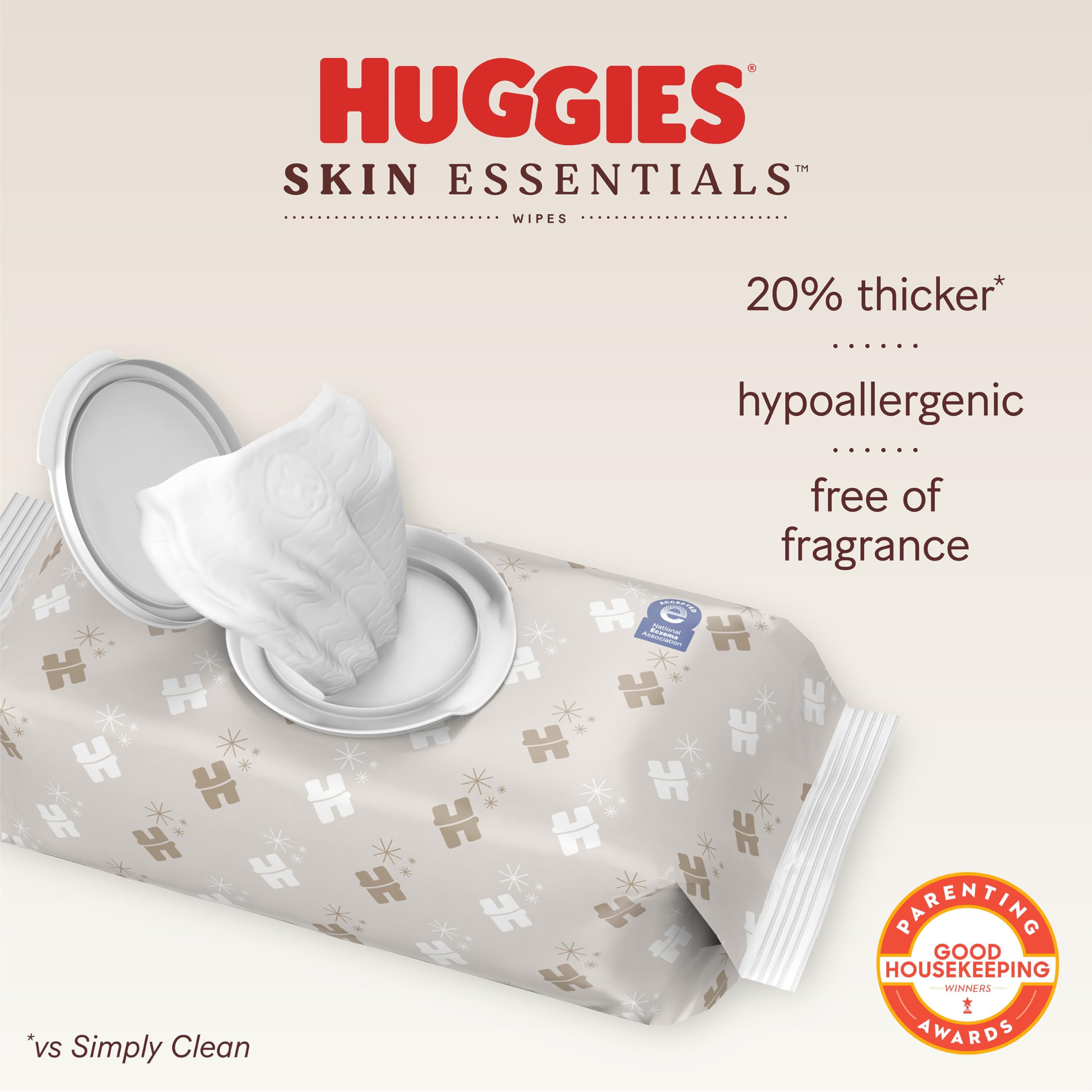 10 packs 560 Ct Huggies Skin Essentials Baby Wipes, Hypoallergenic, 99% Water
