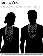 MOLAYES Solid 925 Sterling Silver 3.5mm Cuban Link Curb Chain Necklace for Men