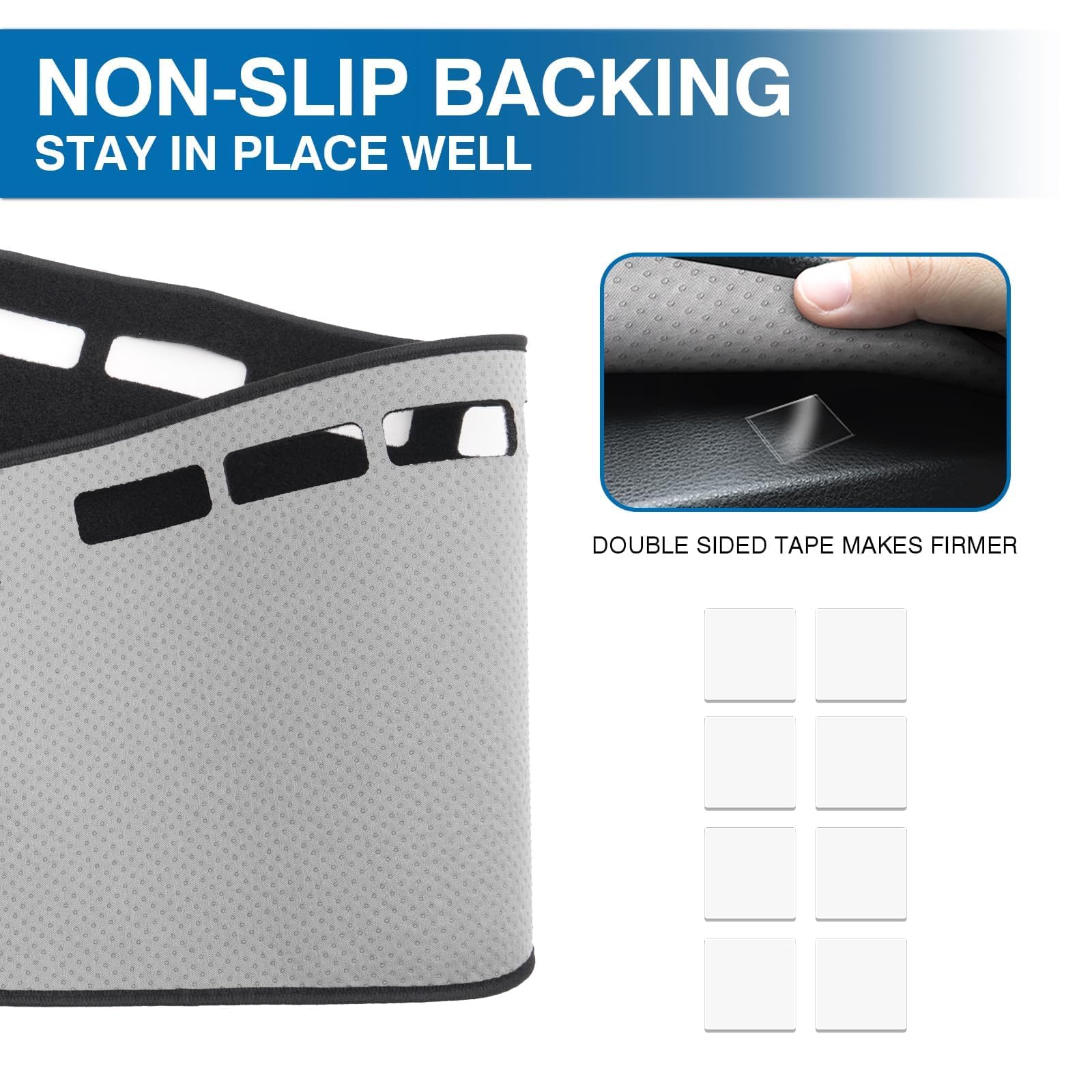 KUST Black Dashboard Cover Compatible with Ford Edge 2015-2024 Dashboard Cover Accessories for Edge Non-Slip Polyester Dashboard Mat Custom Fit Center Console Sunshield Protector No Glare